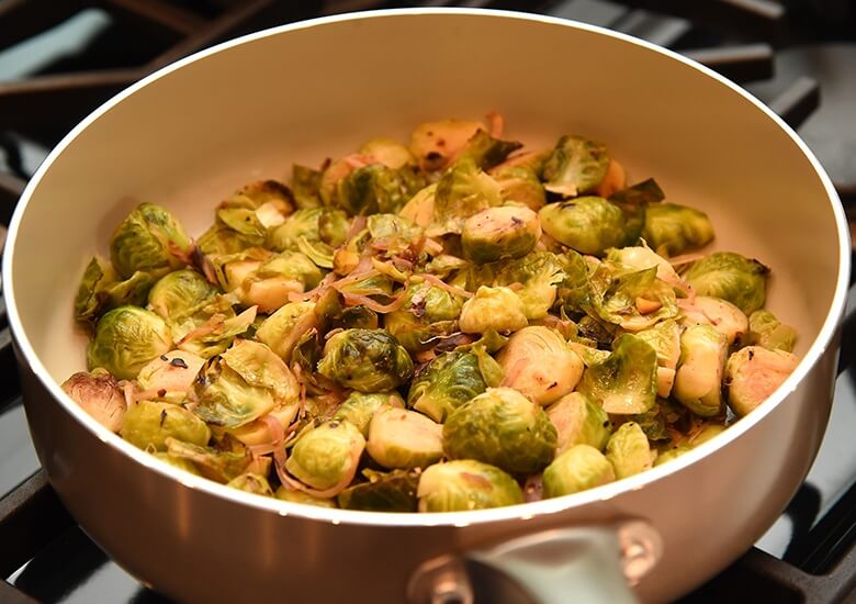 Up-close photo of the brussel sprouts that Trisha Yearwood made for those facing breast cancer.